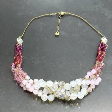 카27/SWAROVSKI/스와로브스키/목걸이/비즈 크리스탈/핑크