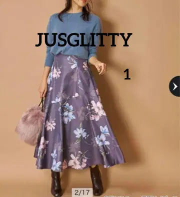 클리닝 완료 [JUSGLITTY] 1(S 상당) 플라워 프린트 스커트