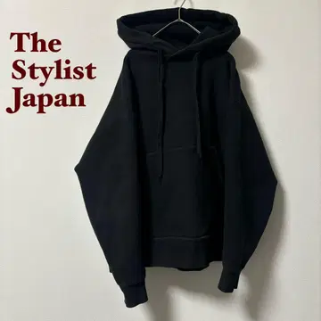 새상품급 TheStylistJapan 후드티 스트레치 신축성 L 블랙