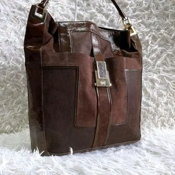 레어 안야 힌드마치 에나멜 x 스웨이드 원 숄더백 브라운