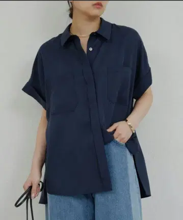 개럴개런트 [ 셋업 가능 ] 밀리터리 하프 슬리브 셔츠 네이비