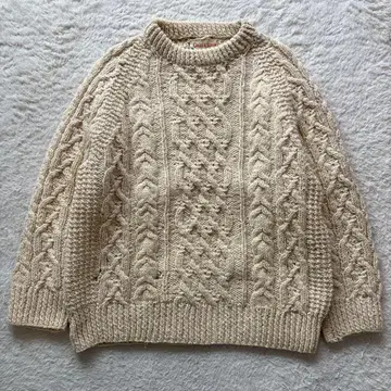 Craft Knit 아일랜드제 빈티지 아란 니트 핸드 니트
