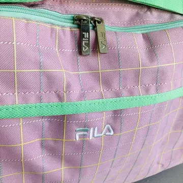 FILA 체크 무늬 보스턴 백 핑크