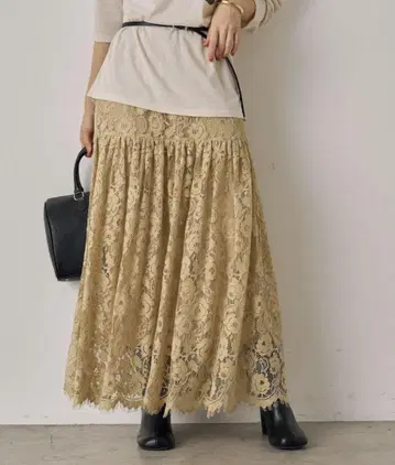 [ Loungedress ] 빈티지풍 레이스 스커트 미사용 새상품
