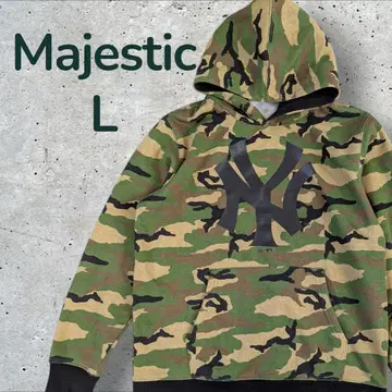 Majestic 뉴욕 양키스 후드티 카모 패턴 L