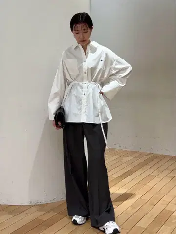 POLO lagunamoon 허리 벨트 스트라이프 셔츠