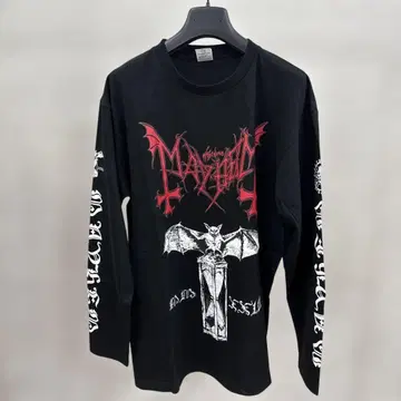 Mayhem 블랙 롱 슬리브 T셔츠 L