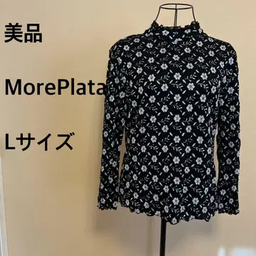 [새상품급] MorePlata/여성용/하이넥/긴팔/상의/블랙/실버