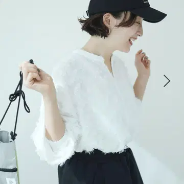 studio CLIP 자카드 블라우스 화이트