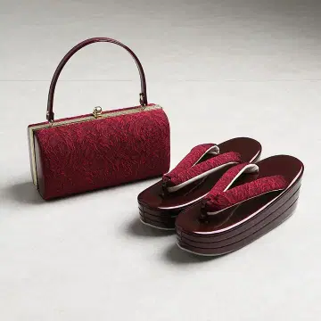 [ 새상품 ] 후리소데용 조리 백 세트 고블랑 직조 빨간색 조리 24cm