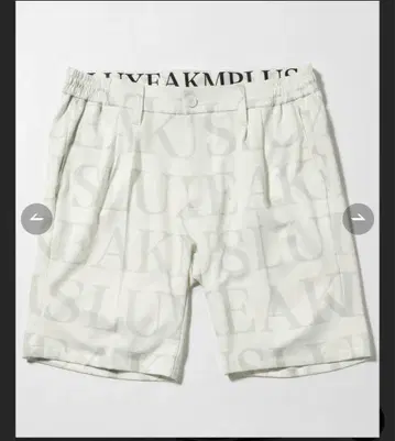 LUXEAKMPLUS(럭스에이케이엠플러스) 올 패턴 로고 하프 슬랙스