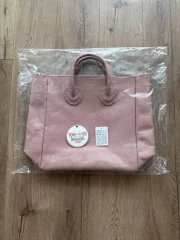 천연 가죽 토트백 핑크
