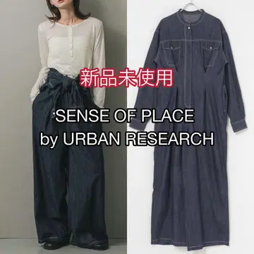 미사용 새상품 SENSE OF PLACE 노카라 허리 턱 점프수트