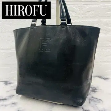[ HIROFU ] 히로후 토트백 핸드백 가죽 로고 엠보 블랙
