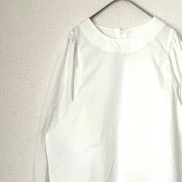 블라우스 크루넥 볼륨 소매 무지 심플 빅 루즈핏