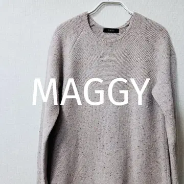 MAGGY 마기 핑크 베이지 라메 믹스 니트 원피스 38 M 캐시미어