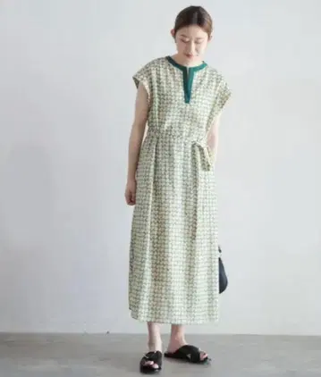 놈브르 임페어 체크 플라워 PT 스키퍼 원피스