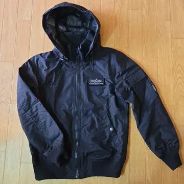 ALPHA 후디드 리브 자켓 블루종 블랙 M 20527-001