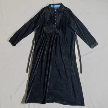 미국 빈티지 의류 80s 90s 벨로아 롱 원피스 블랙 맥시 길이