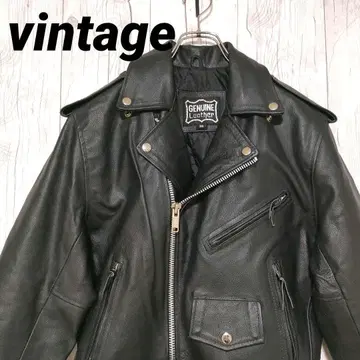 빈티지 라이더 자켓 가죽 자켓 천연 가죽 더블 블랙 상태 좋음
