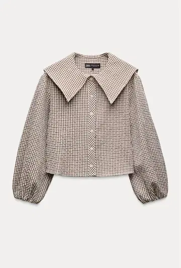 ZARA 체크 무늬 블라우스