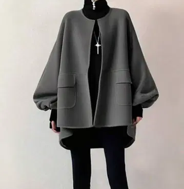 그레이 노카라 자켓 M 사이즈