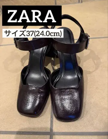 [ ZARA ] 블록 힐 슈즈 보르도