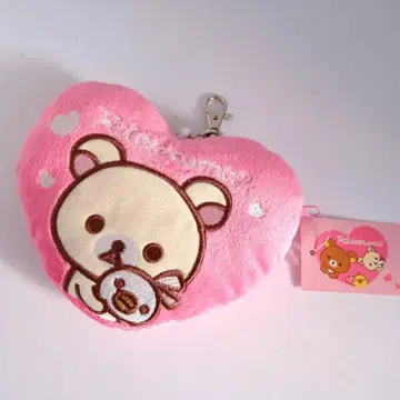코리락쿠마 하트형 봉제 인형 패스 케이스 파우치 2011 헤이세이 레트로