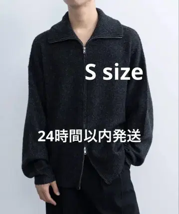 SINSS 루즈 실루엣 지퍼 니트 S 사이즈 차콜