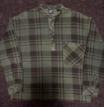 90s GAP 풀오버 스탠드 카라 셔츠 두꺼운 원단