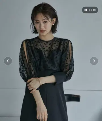 UNITED TOKYO [완판 임박] 미사용품 시스루 블랙 셔츠