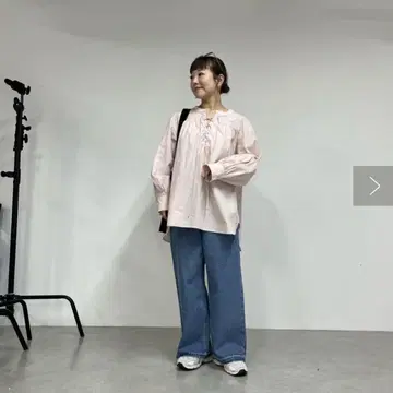 핑크 오버 사이즈 코튼 셔츠