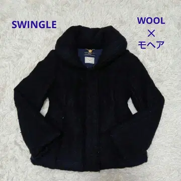 SWINGLE 울 모헤어 여배우 옷깃 패딩 자켓 코트
