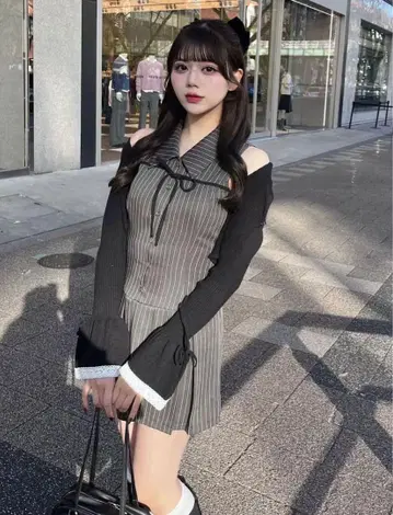 OLIVE des OLIVE 슬리브리스 셔츠 미니 원피스