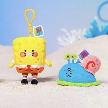 [ 한국 한정판 ] KAKAO 춘식이 x 스펀지밥 콜라보 키링 2개 세트