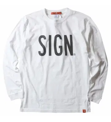 SIGN STATE 헤비 바디 SIGN 프린트 롱 T셔츠 XL 화이트