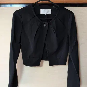 블랙 노카라 자켓 숏 기장