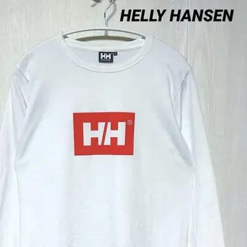 HELLY HANSEN 로고 롱 T셔츠 스트레치 롱티 화이트 L
