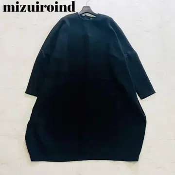 새상품급 최근 미즈이로 인드 워셔블 코쿤 와이드 원피스 블랙