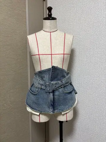 d'zzit 데님 벨트 코르셋 유니크 패션