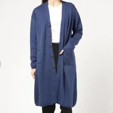 45R 수피마 오가닉 총침 코트 롱 가디건