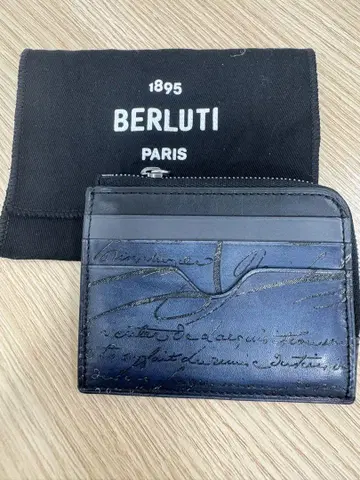 BERLUTI 새상품급 네이비 가죽 카드 케이스