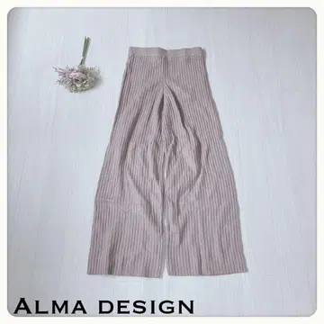 [ ALMA DESIGN ] 리브 니트 와이드 팬츠 새상품급 실루엣