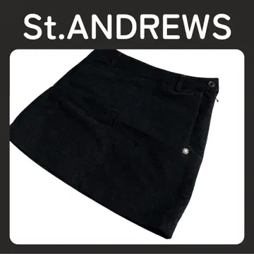 St.ANDREWS 스트레치 미세 기모 도비 BOX 스커트 블랙 M