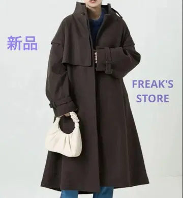 FREAK'S STORE 멜톤라이크 울리 스탠드 트렌치코트
