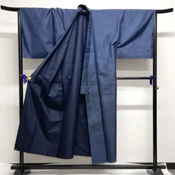 미착용 남성용 기모노 앙상블 오시마 명주 네이비 기모노 028k