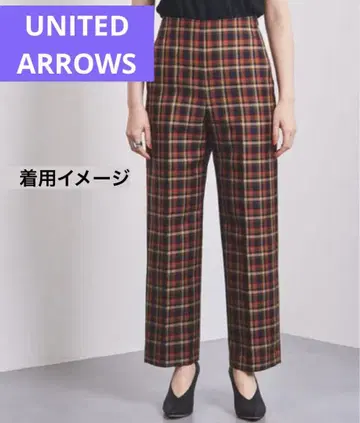 UNITED ARROWS 체크 무늬 와이드 팬츠