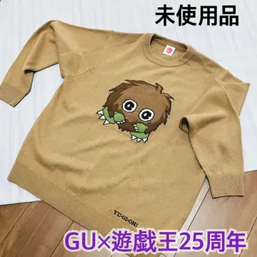 [ 미사용품 ] 유희왕 25주년 기념 니트 스웨터 베이지