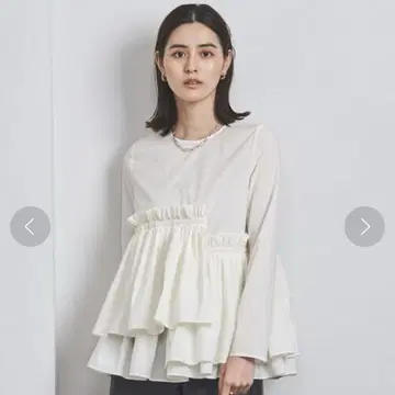 유나이티드 애로우즈 티어드 개더 롱 슬리브 블라우스
