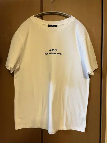 A.P.C. 로고 자수 화이트 티셔츠 XS